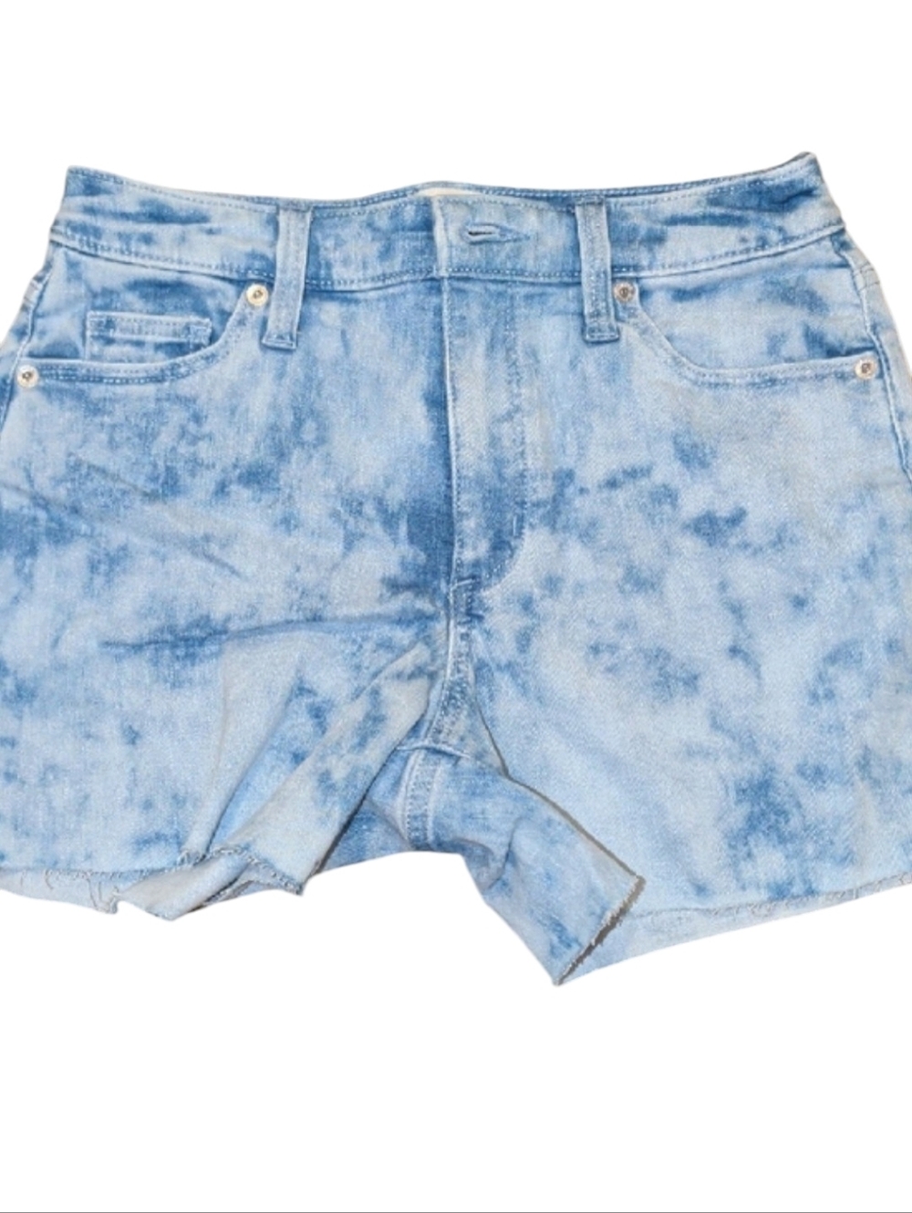 Tie-Dye Light Blue Denim Cutoff Shorts (#C1009)
